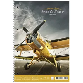   Spirálfüzet, A4+, kockás, 80 lap, SHKOLYARYK "Spirit of Freedom", vegyes