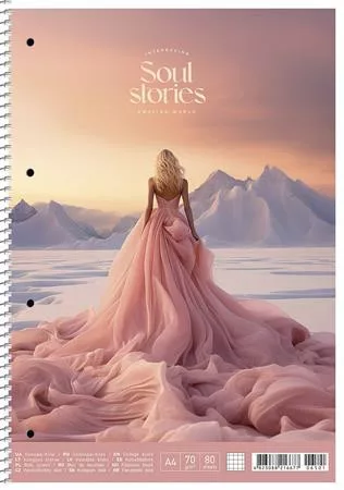 Spirálfüzet, A4+, kockás, 80 lap, SHKOLYARYK "Soul stories", vegyes