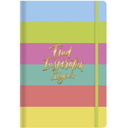 Jegyzetfüzet, A5, vonalas, sima, pontrácsos, 96 lap, keményfedeles, SHKOLYARYK "find Inspirations", vegyes minta