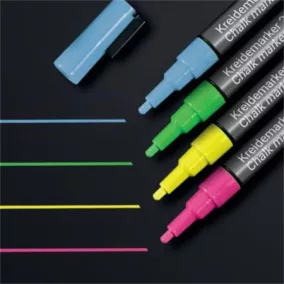   Folyékony krétamarker készlet, kúpos hegy, 1-2 mm SIGEL, 4 különböző szín