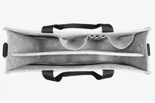 Irodai válltáska, vállpánttal, L méret, 50x28x15 cm, SIGEL "Classic", világosszürke