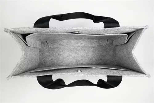 Irodai válltáska, M méret, 36x28x15 cm, SIGEL "Basic", világosszürke