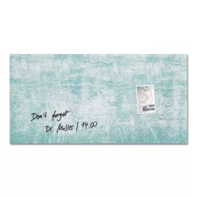   Mágneses üvegtábla, 91x46x1,5 cm, SIGEL "Artverum® ", türkizkék fal mintázat, matt