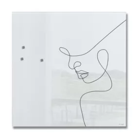   Mágneses üvegtábla, 48x48x1,5 cm, SIGEL "Artverum® ", vonalrajzos