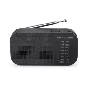 Rádió, hordozható, MUSE, "M-025R", fekete