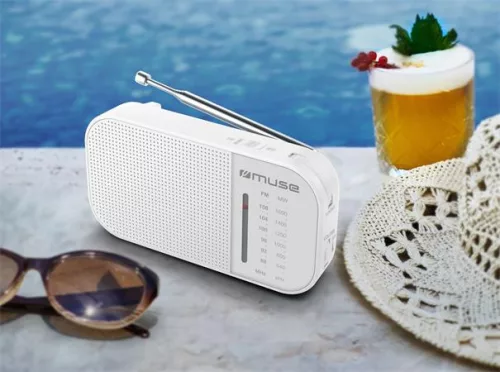 Rádió, hordozható, MUSE, "M-025RW", fehér