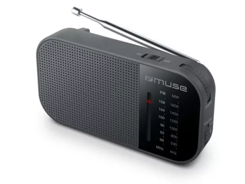 Rádió, hordozható, MUSE, "M-025R", fekete