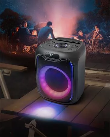 Hangszóró, Bluetooth, mikrofonnal, LED fényekkel, 150W, MUSE "M-1803DJ", fekete