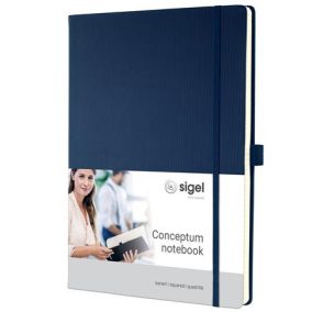   Jegyzetfüzet, exkluzív, A4, kockás, 97 lap, keményfedeles, SIGEL "Conceptum", éjkék