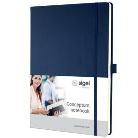   Jegyzetfüzet, exkluzív, A4, vonalas, 97 lap, keményfedeles, SIGEL "Conceptum", éjkék
