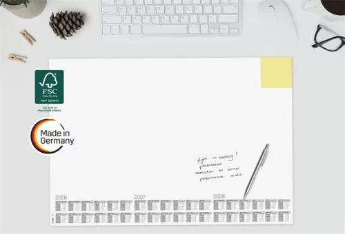 Könyökalátét, 595x410 mm, 3 éves és heti tervezővel, jegyzettömbbel, SIGEL "Memo"