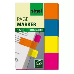   Jelölőcímke, műanyag, 4x40 lap, 20x50 mm, SIGEL "614", vegyes szín