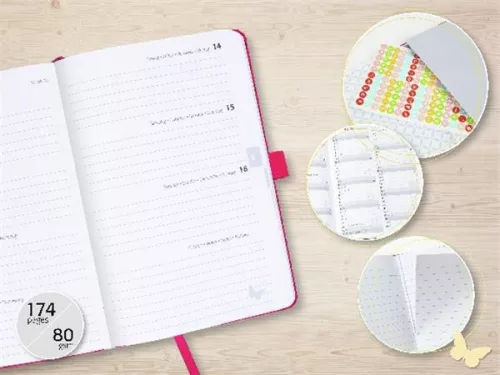 Naptár, A6, heti, 2026, kemény borító, SIGEL "Jolie", Grey love