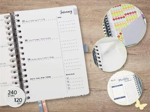 Naptár, spirál, A5, heti, 2026, kemény borító, SIGEL "Jolie", Let it flow