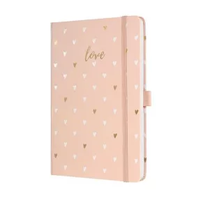   Jegyzetfüzet, exkluzív, 135x203 mm, vonalas, 87 lap, keményfedeles, SIGEL "Jolie", Rose Love