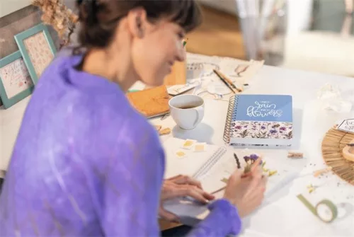 Spirálfüzet, 162x215 mm, pontrácsos, 60 lap, keményfedeles, SIGEL "Jolie Ginko Harmony"