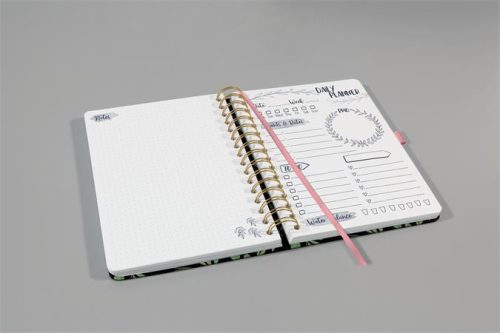 Naptár, A5, heti, dátumozatlan, kemény borító, SIGEL "Jolie", Flower Love