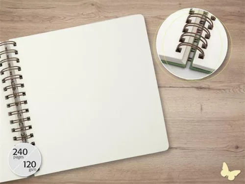 Spirálfüzet, 234x215 mm, sima, 120 lap, keményfedeles, SIGEL "Jolie Golden Rain"