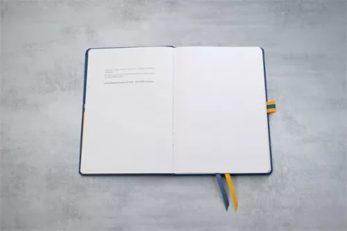 Jegyzetfüzet, exkluzív, A5, vonalas, 88 lap, keményfedeles, SIGEL "Linescape", kék-sárga