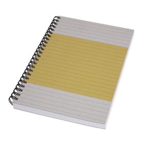   Spirálfüzet, A5, vonalas, 80 lap, puhafedeles, SIGEL "Quicknote", sárga-szürke