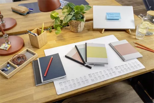 Spirálfüzet, A5, vonalas, 80 lap, puhafedeles, SIGEL "Quicknote", sárga-szürke