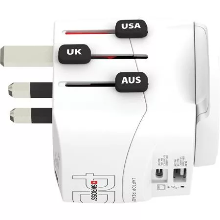 Adapter, világutazóknak, 1xUSB-A, 1xUSB-C PD, 45W, USB-C kábel, SKROSS