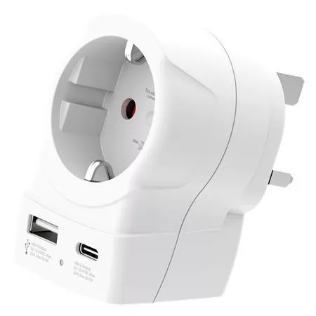 Adapter, Egyesült Királyságba utazóknak, USB-C + USB-A, SKROSS