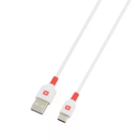 USB kábel, USB-A - USB-C, 2m, SKROSS, fehér