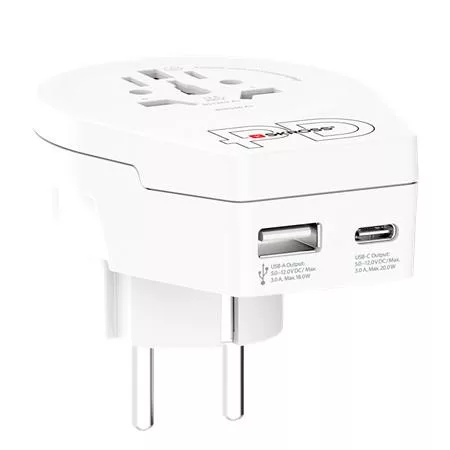 Adapter, Európába utazóknak, USB-C + USB-A, SKROSS