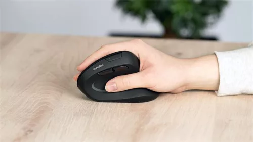 Egér, vezeték nélküli, optikai, vertikális, USB, SPEEDLINK "Piavo Pro", fekete