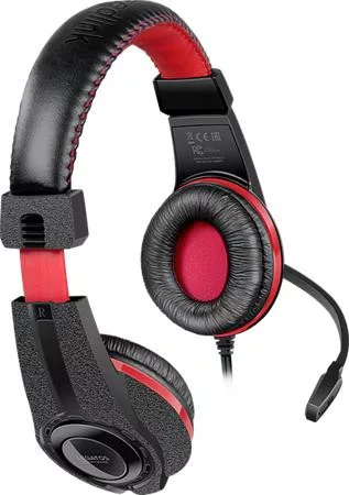 Fejhallgató, mikrofonnal, vezetékes, gaming, 3,5 mm jack, SPEEDLINK "Legatos", fekete-piros