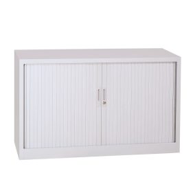   Tolóajtós fém irattároló szekrény 1 polccal, 750mmx800mmx450mm, Szürke/szürke