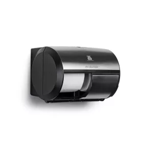   BulkySoft Evsolution 2-ROLL toalettpapír (wc papír) adagoló, ezüst/fekete (egyenkénti lapadagolás)