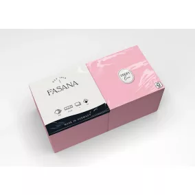   Fasana Lunch szalvéta rózsaszín, 3 rétegű, 33x33 cm, 250 lap, 1/4 hajtott, 4 csomag/karton