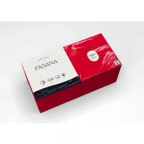   Fasana Lunch szalvéta vörös, 3 rétegű, 33x33 cm, 250 lap, 1/4 hajtott, 4 csomag/karton