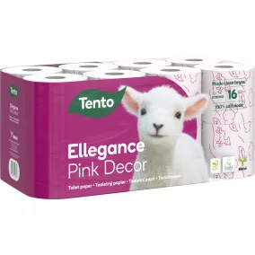   Tento Ellegance Pink Decor toalettpapír (wc papír), 3 rétegű, 150 lapos, 16 tekercs/csomag