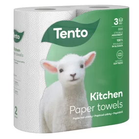   Tento Kitchen háztartási papírtörlő/kéztörlő, 3 rétegű, 73 lapos, 17,5 méter, 2 tekercs/csomag
