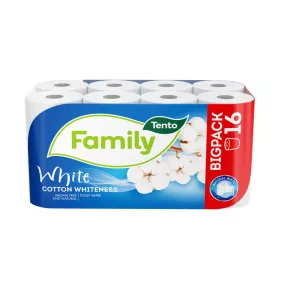   Tento Family White toalettpapír (wc papír), 2 rétegű, fehér, 150 lapos, 16 tekercs/csomag
