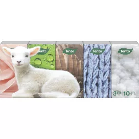   Tento Natural Soft papírzsebkendő, 3 rétegű, 10x10 db/csomag