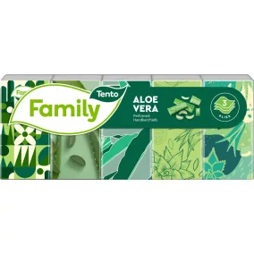   Tento Family Aloe Vera papírzsebkendő, 3 rétegű, 10x10 db/csomag