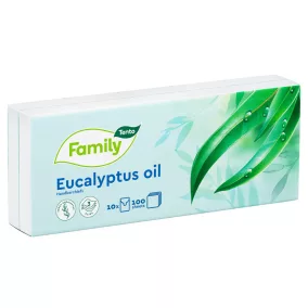   Tento Family Eucalyptus papírzsebkendő, 3 rétegű, 10x10 db/csomag, KIFUTÓ!