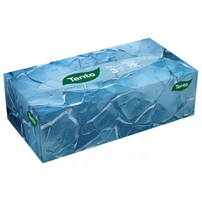   Tento Family Flatbox 90 papírzsebkendő/kozmetikai kendő, 3 rétegű, 90 kendő/doboz