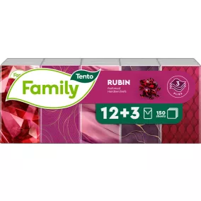 Tento Rubin papírzsebkendő, 3 rétegű, 15x10 db/csomag
