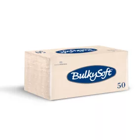   BulkySoft szalvéta krém, 2 rétegű, 33x33 cm, 50 lap, 1/8 hajtott, 40 csomag/karton