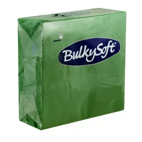   BulkySoft szalvéta sötétzöld, 3 rétegű, 33x33 cm, 80 lap, 1/4 hajtott, 20 csomag/karton