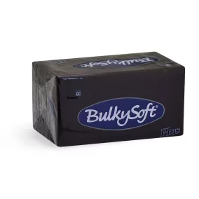   BulkySoft szalvéta fekete, 2 rétegű, 38x38 cm, 40 lap, 1/8 hajtott, 20 csomag/karton