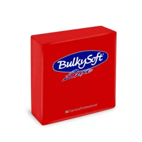   BulkySoft szalvéta piros, 3 rétegű, 40x40 cm, 40 lap, 1/4 hajtott, 16 csomag/karton