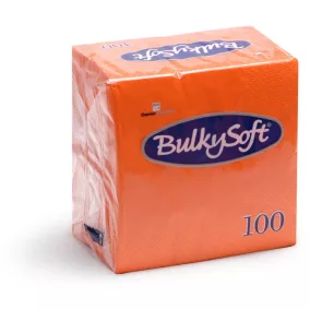   BulkySoft szalvéta narancs, 2 rétegű, 24x24 cm, 100 lap, 1/4 hajtott, 20 csomag/karton