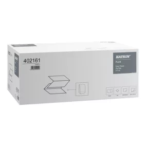   Katrin Plus Zig Zag ''S200'' V hajtogatott kéztörlő (Zig Zag, V hajtott), 1 rétegű, hófehér, 100% cellulóz, 21,3x22,9 cm, 200 lapos, 20 csomag/doboz