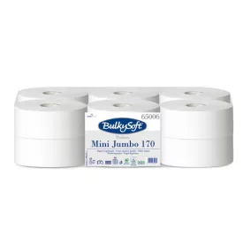   BulkySoft Premium mini Jumbo toalettpapír (wc papír), 20cm, 2 rétegű, hófehér, 485 lapos, 170 méter/tekercs, 12 tekercs/zsák